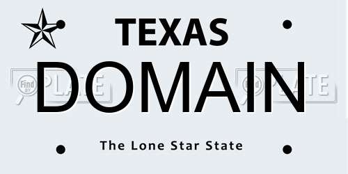 DOMAIN Texas License Plate