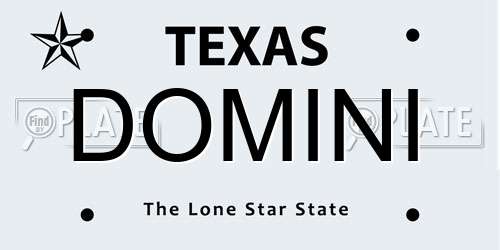 DOMINI Texas License Plate