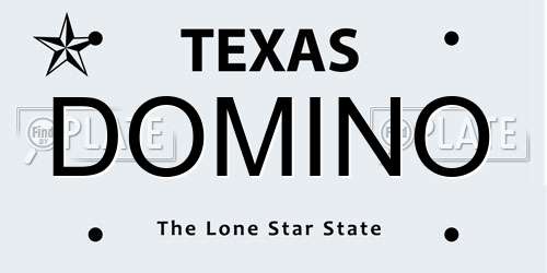 DOMINO Texas License Plate