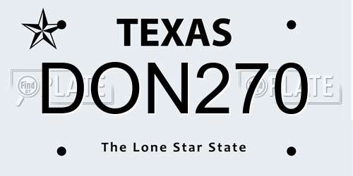 DON270 Texas License Plate