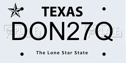 DON27Q Texas License Plate