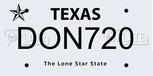 DON720 Texas License Plate