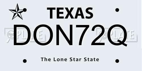 DON72Q Texas License Plate