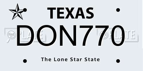 DON770 Texas License Plate