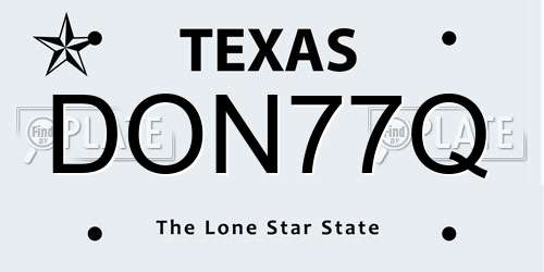 DON77Q Texas License Plate