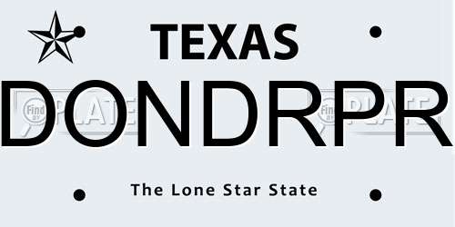 DONDRPR Texas License Plate