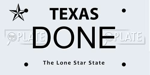 DONE Texas License Plate