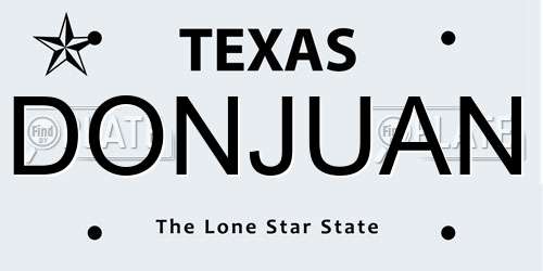 DONJUAN Texas License Plate
