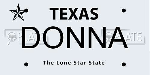 DONNA Texas License Plate