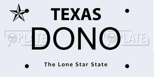 DONO Texas License Plate