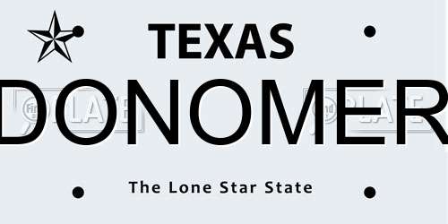 DONOMER Texas License Plate