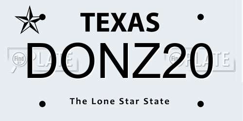 DONZ20 Texas License Plate