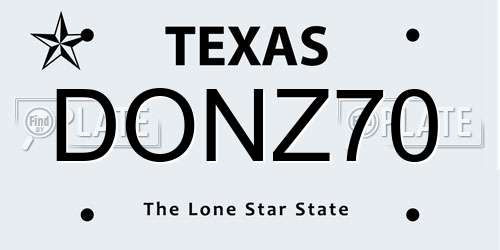 DONZ70 Texas License Plate