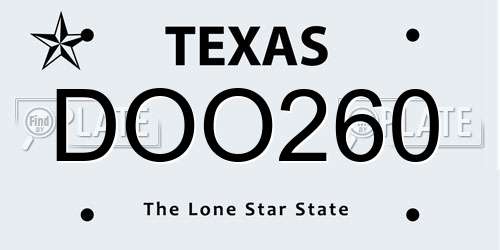 DOO260 Texas License Plate
