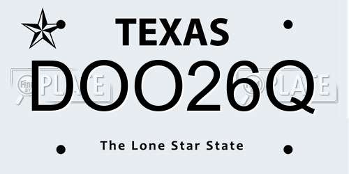 DOO26Q Texas License Plate