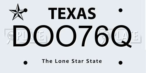 DOO76Q Texas License Plate