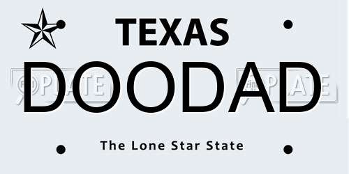 DOODAD Texas License Plate