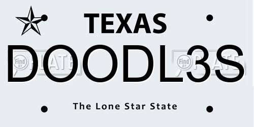 DOODL3S Texas License Plate