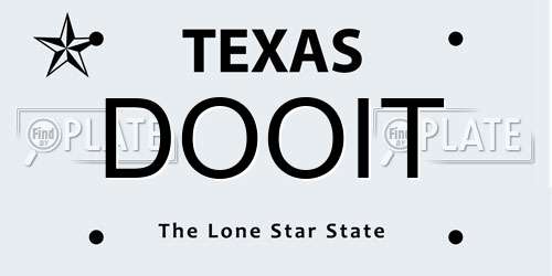 DOOIT Texas License Plate