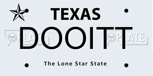 DOOITT Texas License Plate