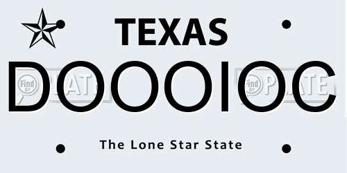 DOOOIOC Texas License Plate