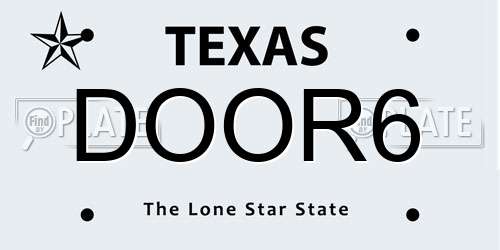 DOOR6 Texas License Plate