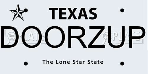 DOORZUP Texas License Plate