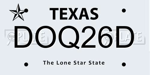 DOQ26D Texas License Plate
