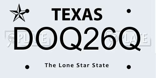 DOQ26Q Texas License Plate