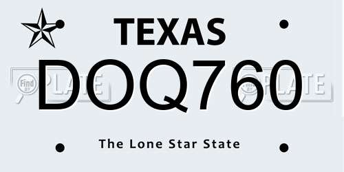 DOQ760 Texas License Plate