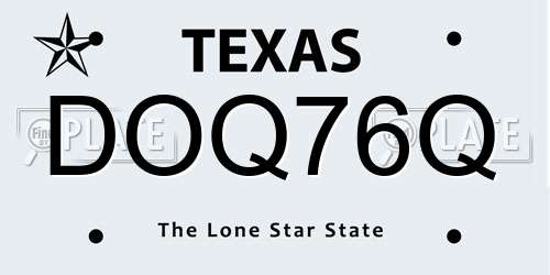 DOQ76Q Texas License Plate