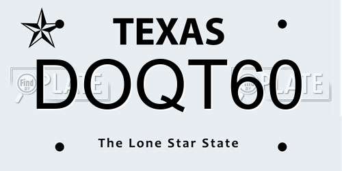 DOQT60 Texas License Plate