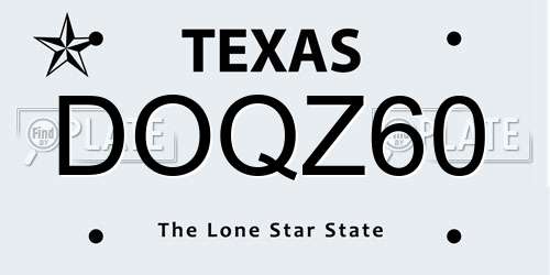 DOQZ60 Texas License Plate