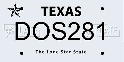 DOS281 Texas License Plate