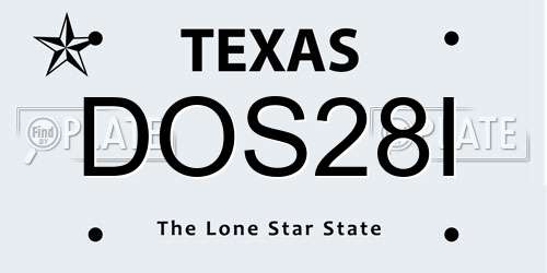 DOS28I Texas License Plate