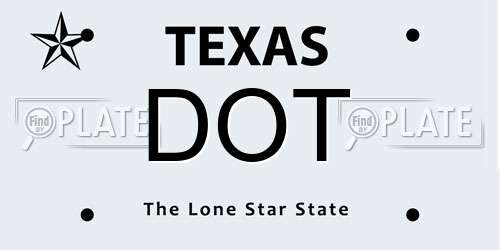 DOT Texas License Plate
