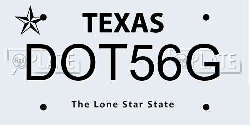 DOT56G Texas License Plate