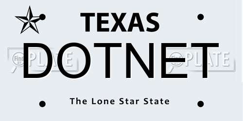 DOTNET Texas License Plate