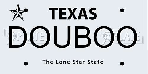 DOUBOO Texas License Plate