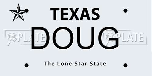 DOUG Texas License Plate