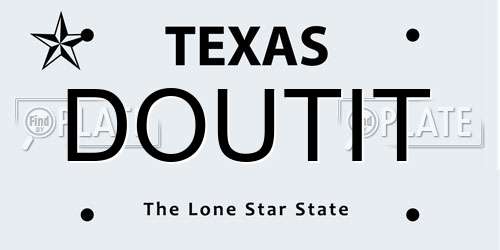 DOUTIT Texas License Plate