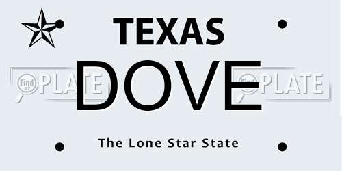 DOVE Texas License Plate