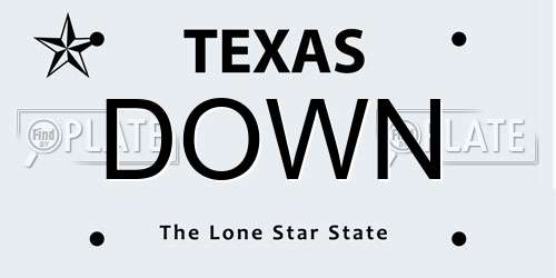 DOWN Texas License Plate