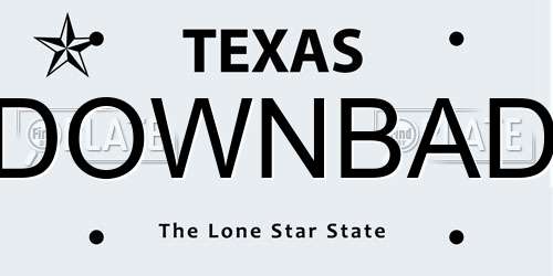 DOWNBAD Texas License Plate