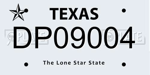 DP09004 Texas License Plate