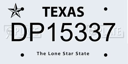 DP15337 Texas License Plate