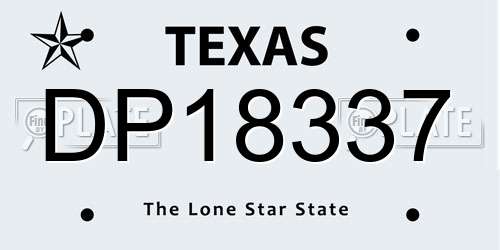 DP18337 Texas License Plate