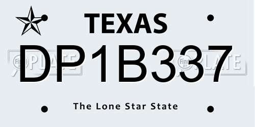 DP1B337 Texas License Plate