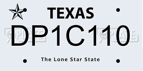 DP1C110 Texas License Plate