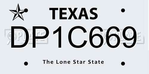 DP1C669 Texas License Plate